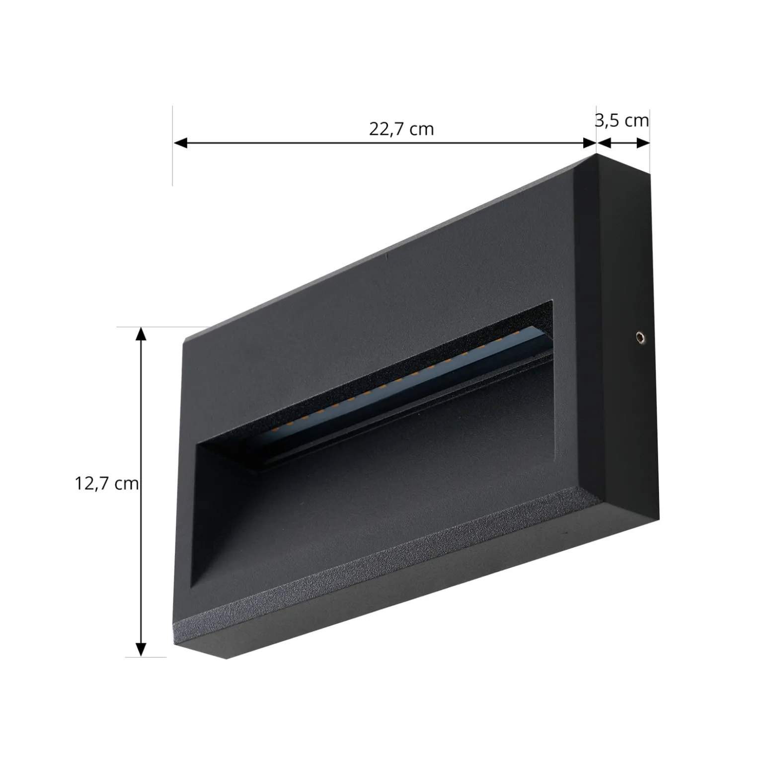 Aplique LED para exterior Lucande Weno, negro, aluminio, IP65