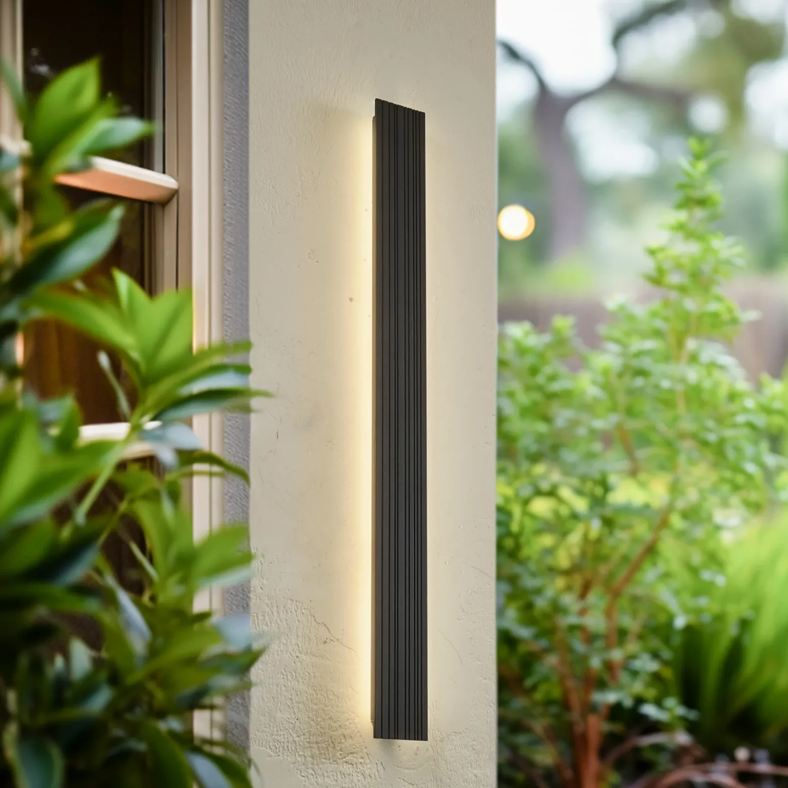 Aplique LED para exterior Lucande Melira, altura 100 cm, antracita