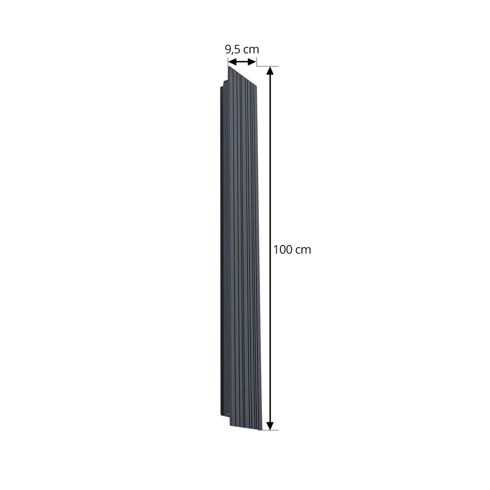 Aplique LED para exterior Lucande Melira, altura 100 cm, antracita
