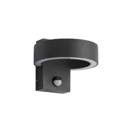 Aplique LED para exterior Lucande Nirella, negra, CCT, con sensor