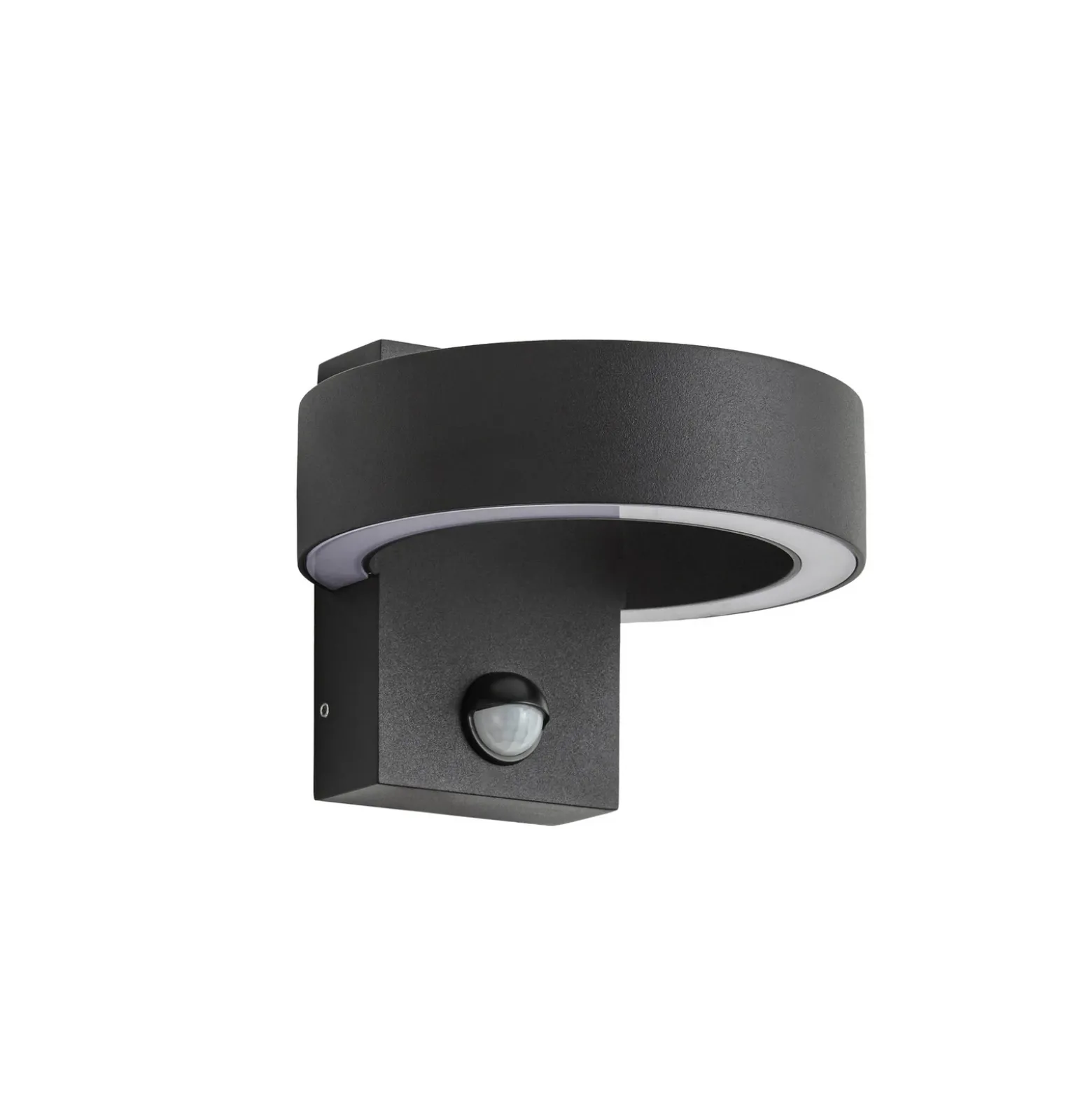 Aplique LED para exterior Lucande Nirella, negra, CCT, con sensor