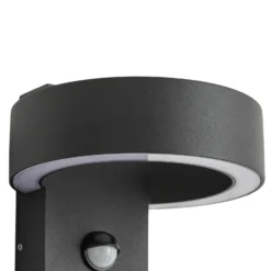 Aplique LED para exterior Lucande Nirella, negra, CCT, con sensor