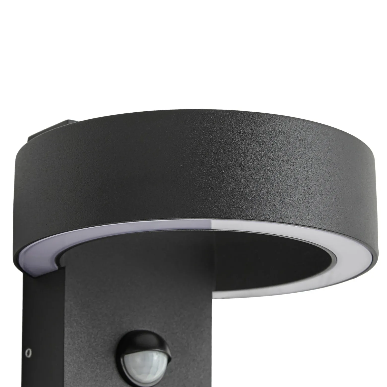Aplique LED para exterior Lucande Nirella, negra, CCT, con sensor