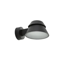 Aplique LED para exterior Lucande Moena, negra, de metal, IP44
