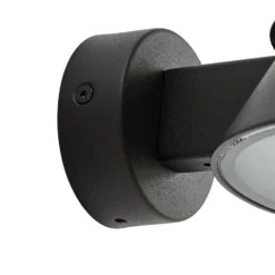 Aplique LED para exterior Lucande Moena, negra, de metal, IP44
