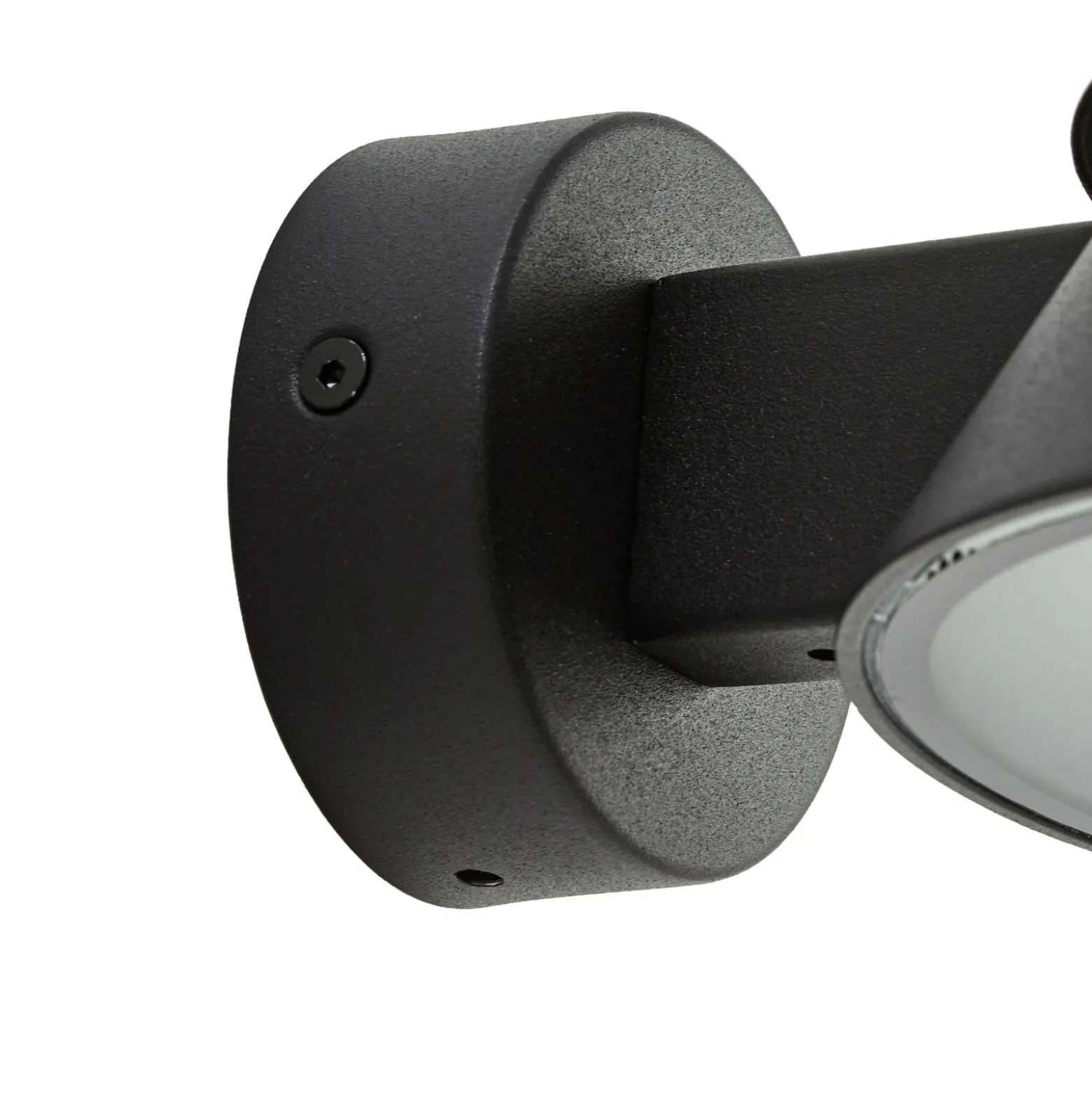 Aplique LED para exterior Lucande Moena, negra, de metal, IP44