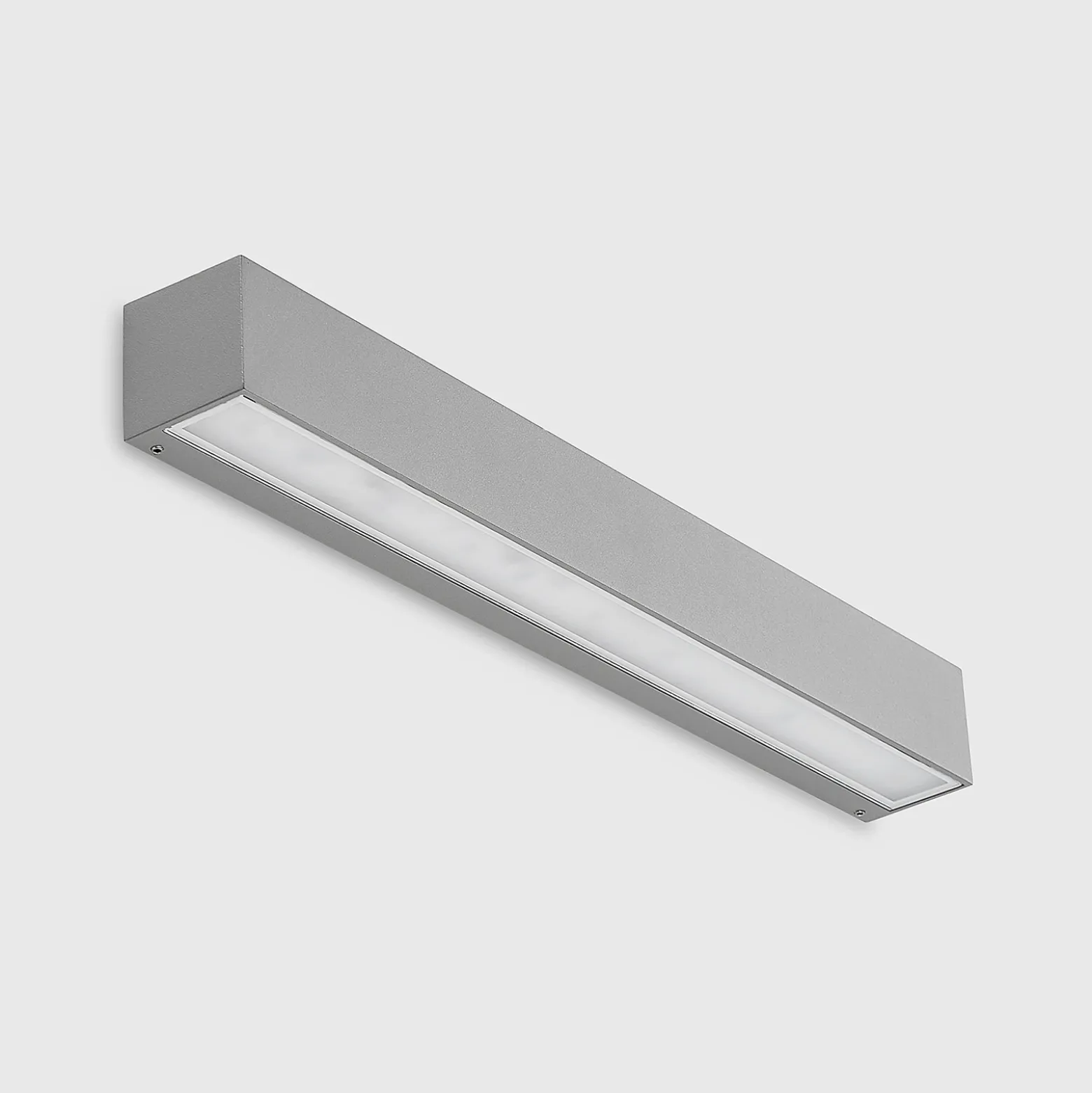 Aplique LED para exterior Lucande Lengo, 50 cm, plateada, hacia abajo, 3000 K