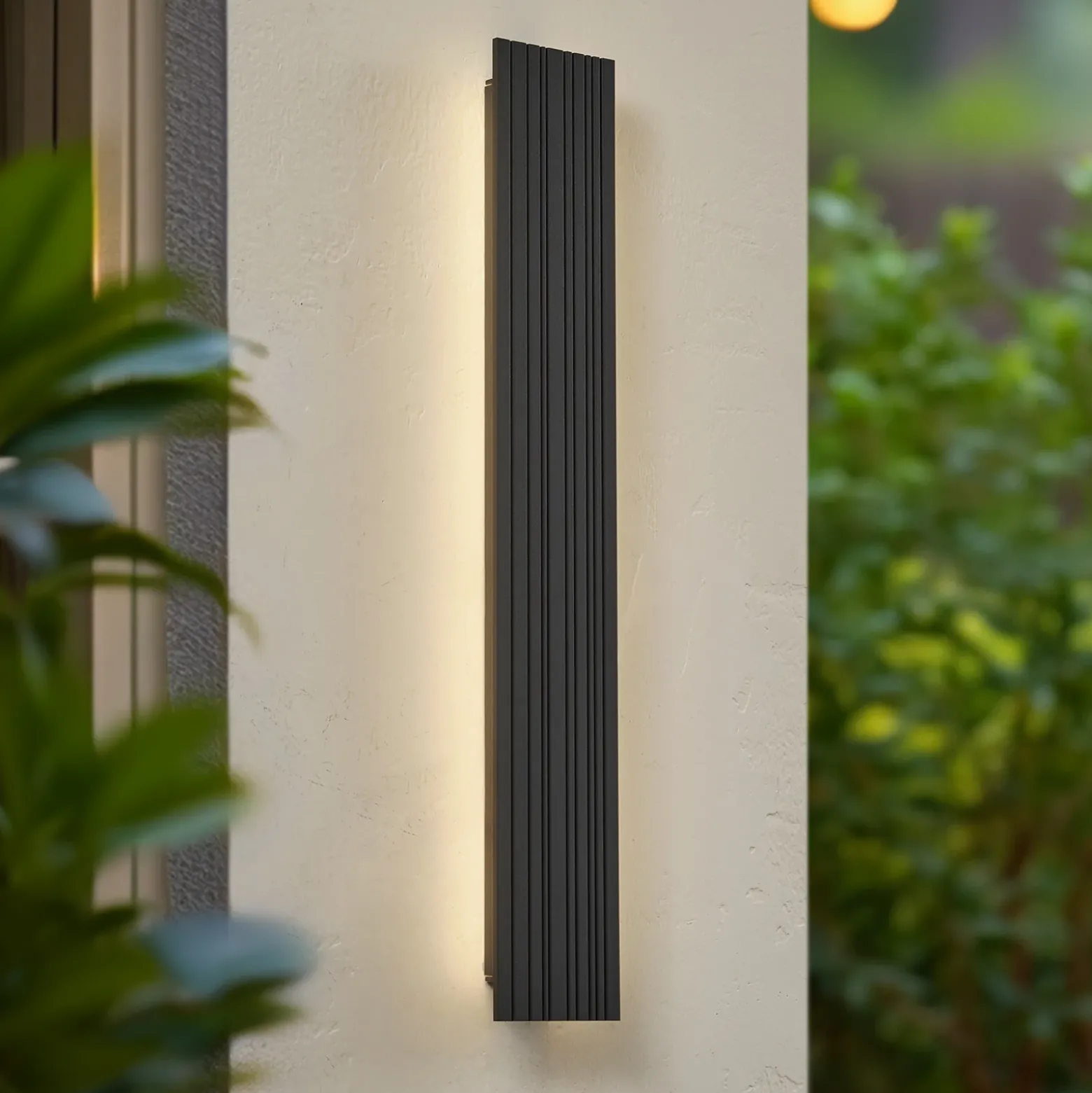 Aplique LED para exterior Lucande Melira, longitud 60 cm, antracita