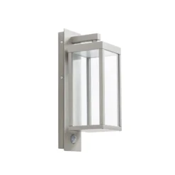 Aplique LED para exterior Lucande Ferdinand, gris piedra, con sensor