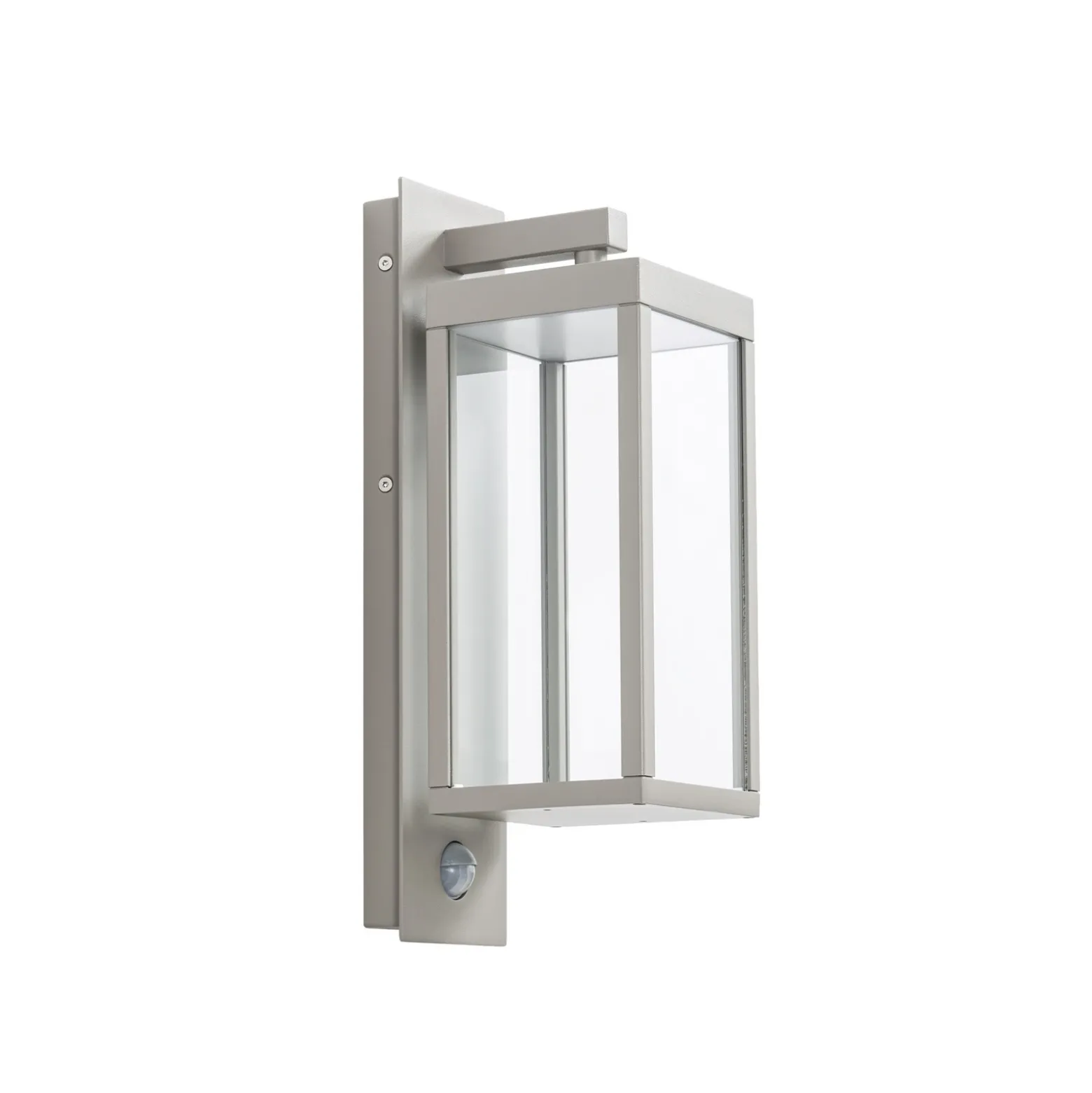 Aplique LED para exterior Lucande Ferdinand, gris piedra, con sensor