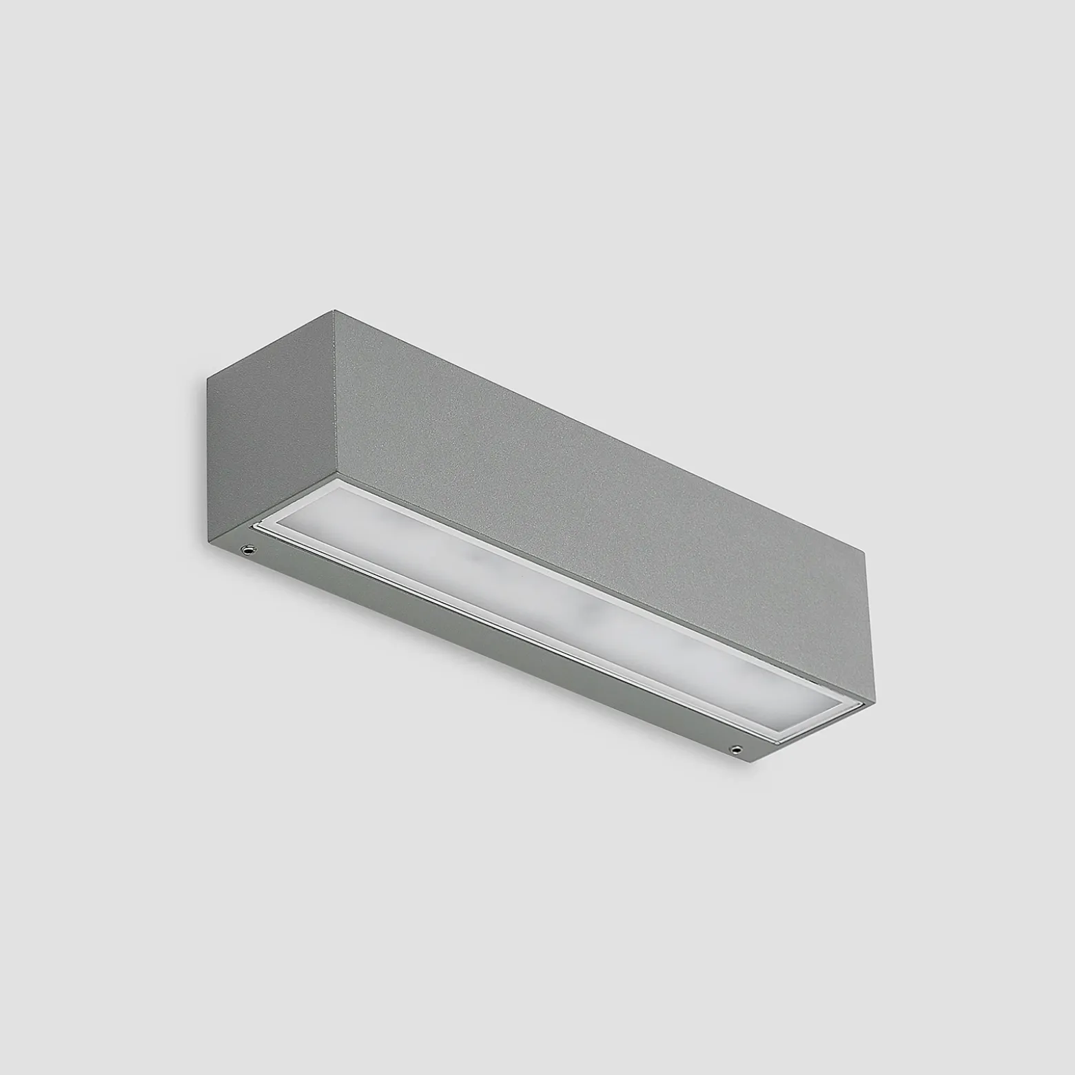 Aplique LED para exterior Lucande Lengo, 25 cm, plateada, luz hacia arriba y