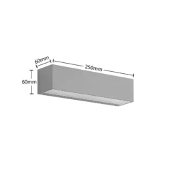 Aplique LED para exterior Lucande Lengo, 25 cm, plateada, luz hacia arriba y