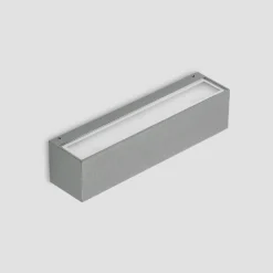 Aplique LED para exterior Lucande Lengo, 25 cm, plateada, luz hacia arriba y