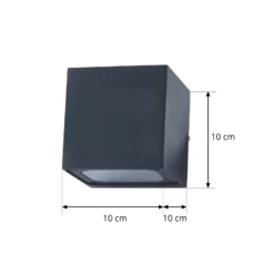 Aplique LED para exterior Lucande Merjem, 10 cm, arriba/abajo, IP54