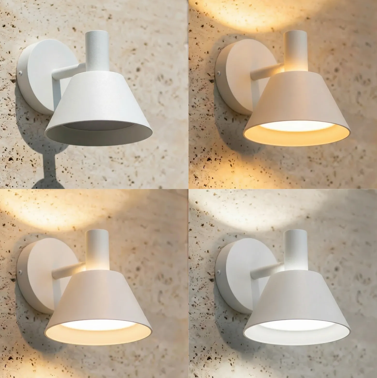 Aplique LED para exterior Lucande Tabena, blanco mate, IP44, CCT