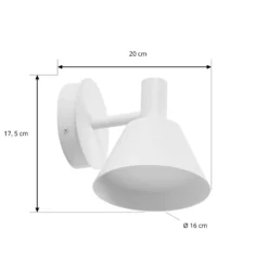 Aplique LED para exterior Lucande Tabena, blanco mate, IP44, CCT