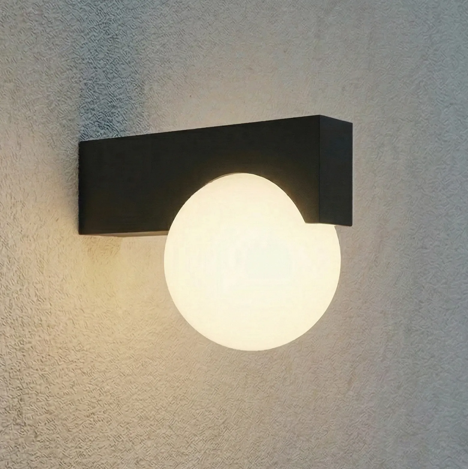 Aplique LED para exterior Lucande Vijon, negra, CCT, IP44