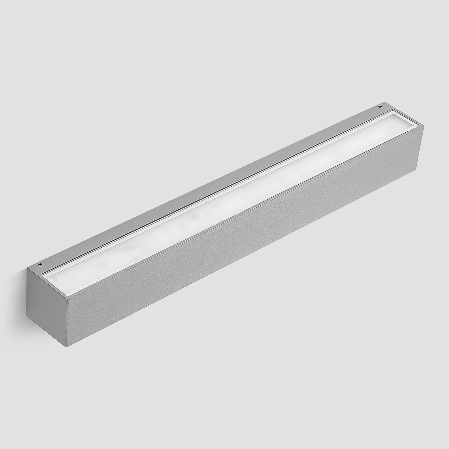 Aplique LED para exterior Lucande Lengo, 50 cm, plateada, luz hacia arriba y