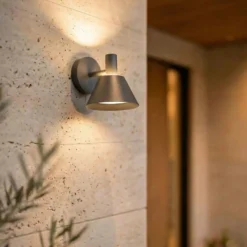 Aplique LED para exterior Lucande Tabena, negro mate, IP44, CCT