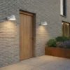 Aplique LED para exterior Lucande Moena, gris claro, metal, IP44