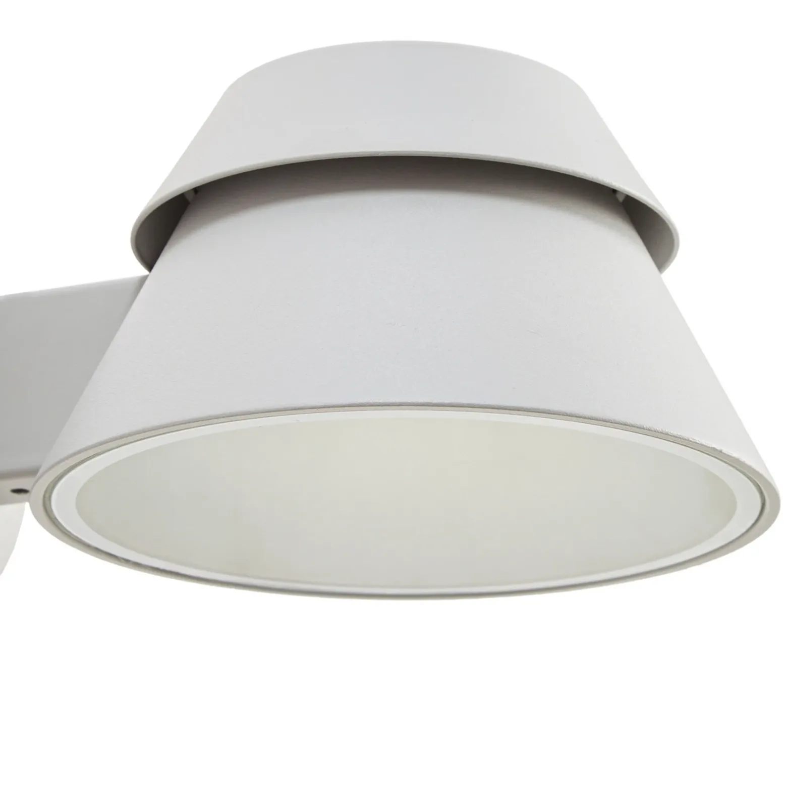 Aplique LED para exterior Lucande Moena, gris claro, metal, IP44