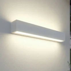 Aplique LED para exterior Lucande Lengo, 50 cm, blanca, luz hacia arriba/abajo,