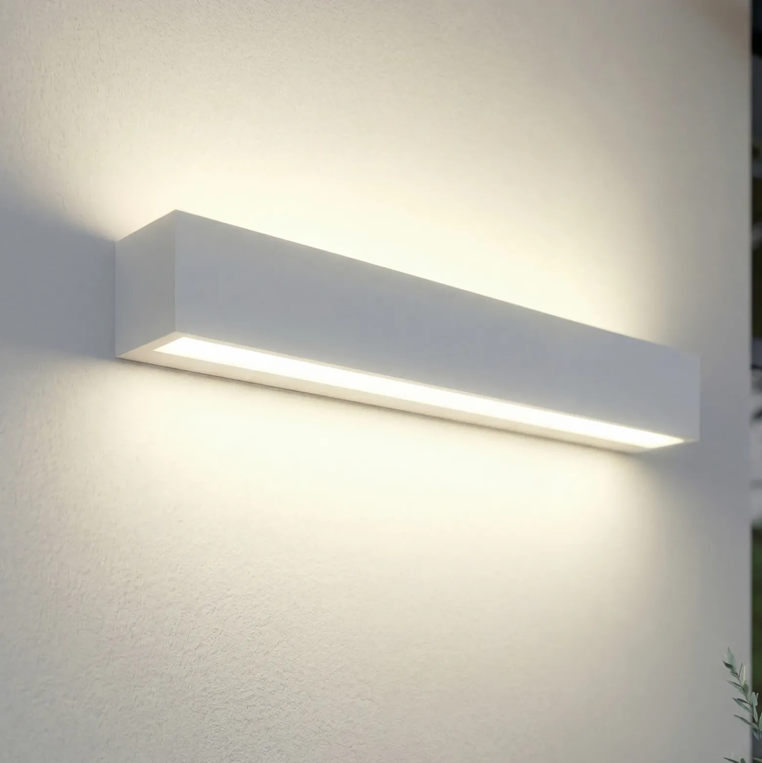 Aplique LED para exterior Lucande Lengo, 50 cm, blanca, luz hacia arriba/abajo,