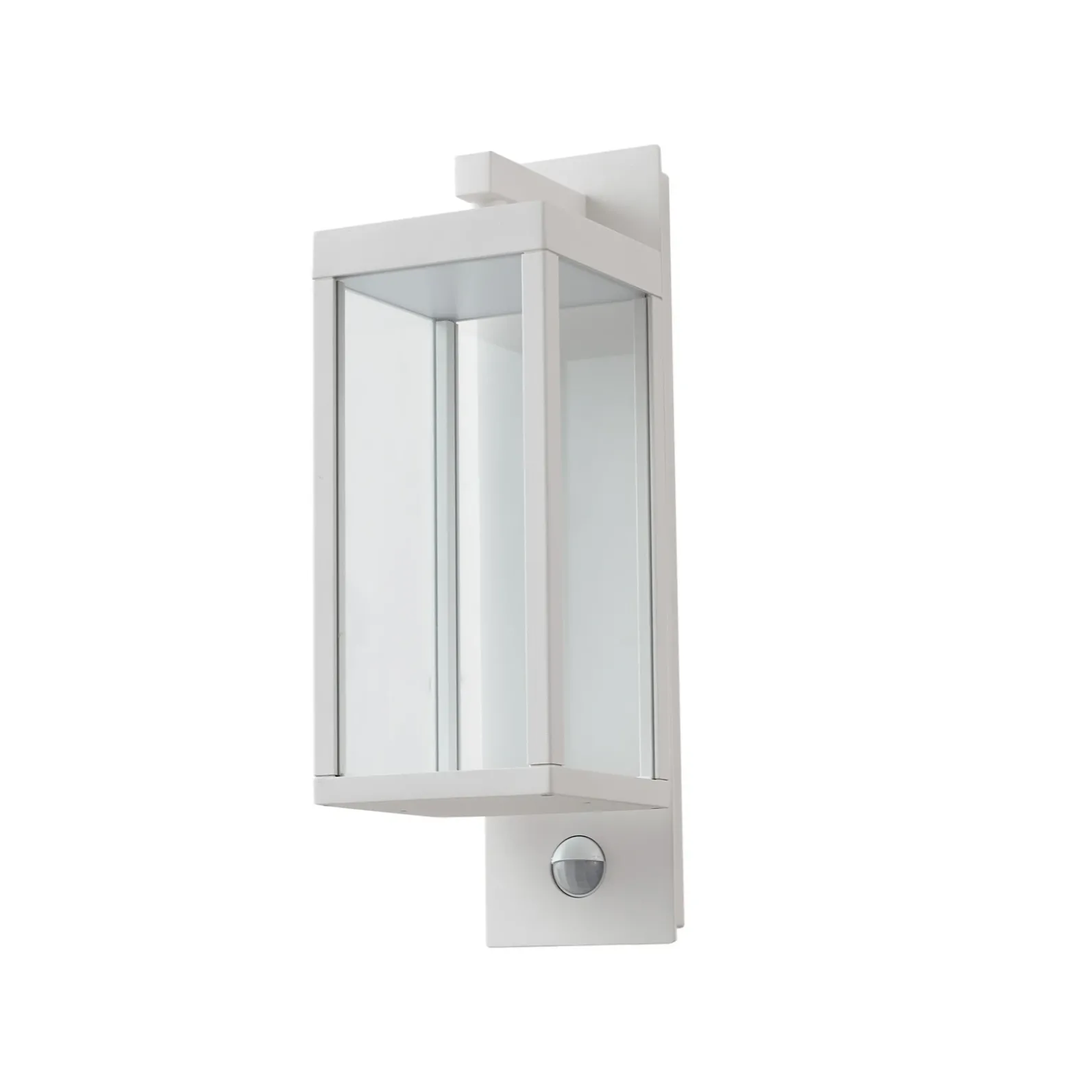 Aplique LED para exterior Lucande «Ferdinand», blanca, con sensor, 38 cm
