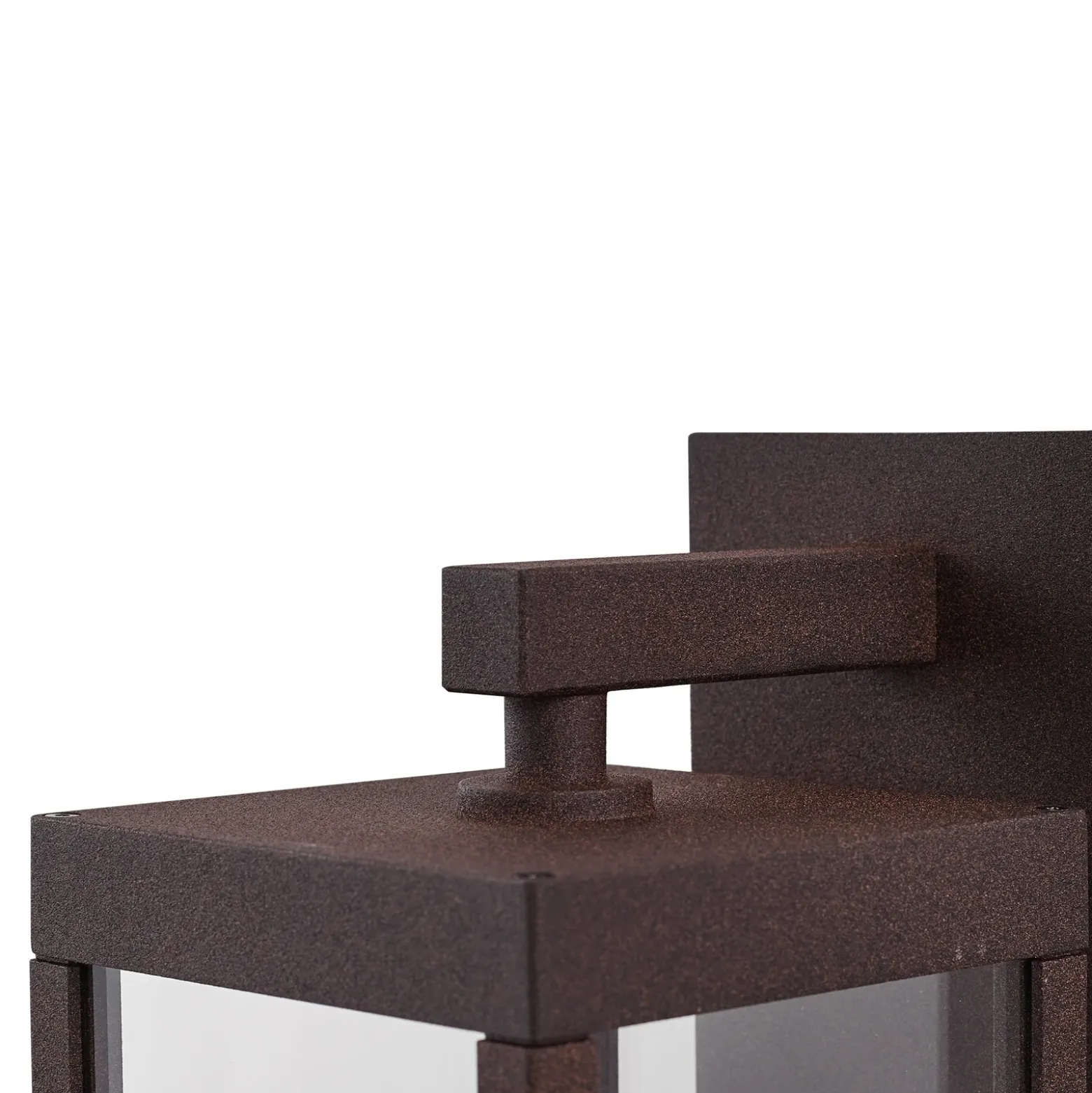 Aplique LED para exterior Lucande «Ferdinand», color óxido, con sensor, IP54
