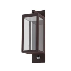 Aplique LED para exterior Lucande «Ferdinand», color óxido, con sensor, IP54