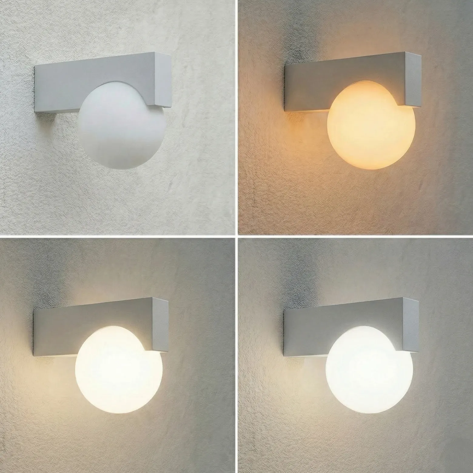 Aplique LED para exterior Lucande Vijon, gris claro, CCT, IP44