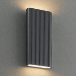 Aplique LED para exterior Lucande Raija, color antracita, altura 40 cm, CCT