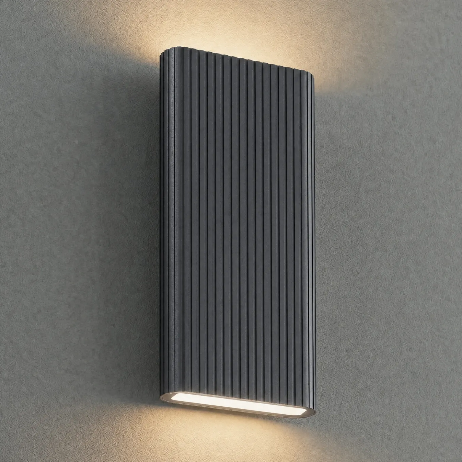 Aplique LED para exterior Lucande Raija, color antracita, altura 40 cm, CCT