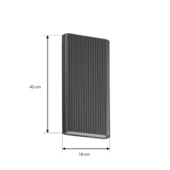 Aplique LED para exterior Lucande Raija, color antracita, altura 40 cm, CCT