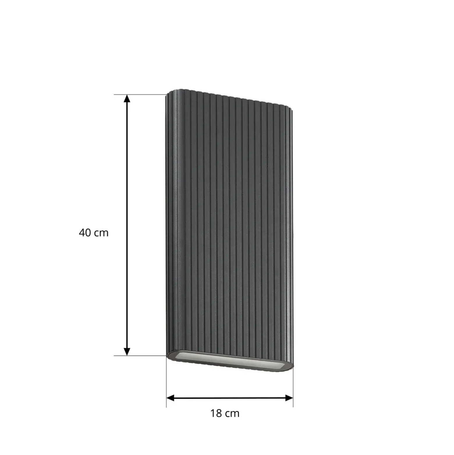 Aplique LED para exterior Lucande Raija, color antracita, altura 40 cm, CCT