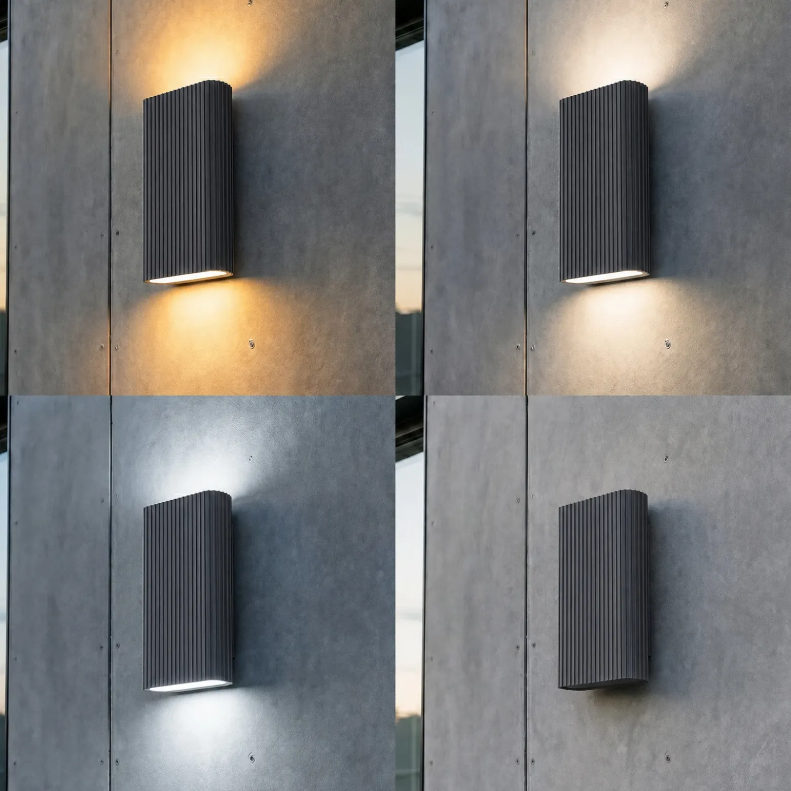 Aplique LED para exterior Lucande Raija, color antracita, altura 40 cm, CCT