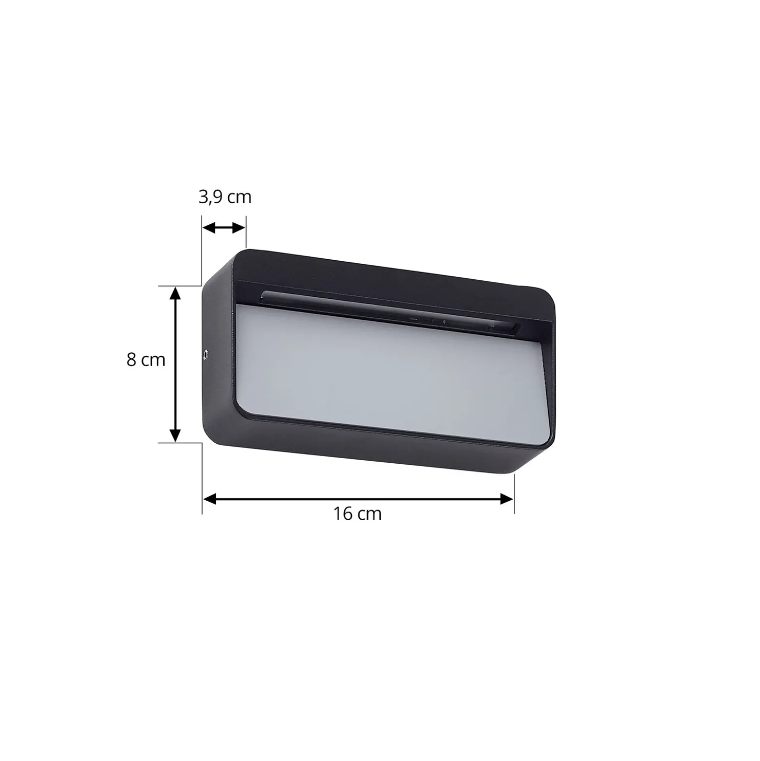 Aplique LED para exterior Lucande Tiburia, negro, aluminio