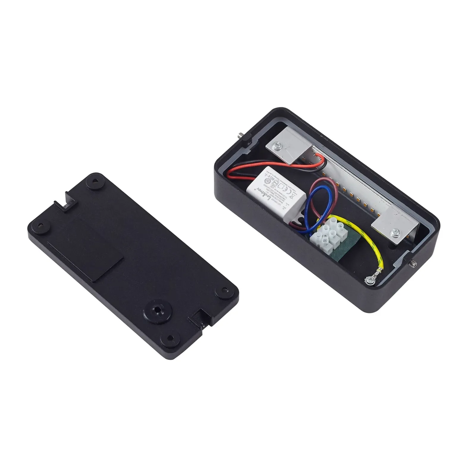 Aplique LED para exterior Lucande Tiburia, negro, aluminio