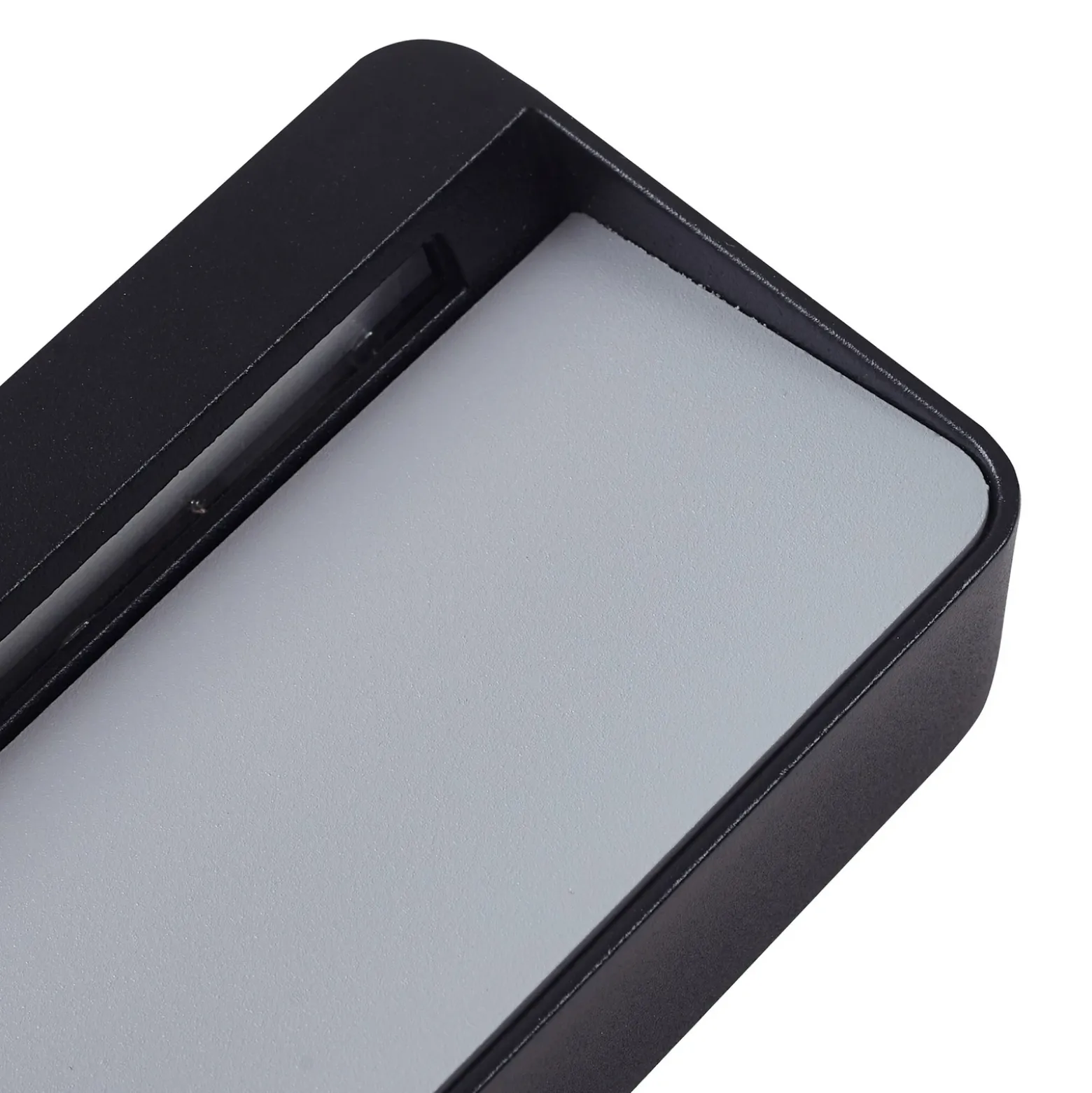 Aplique LED para exterior Lucande Tiburia, negro, aluminio