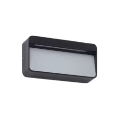 Aplique LED para exterior Lucande Tiburia, negro, aluminio