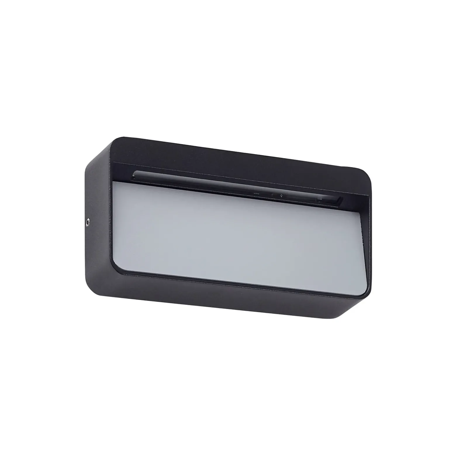 Aplique LED para exterior Lucande Tiburia, negro, aluminio