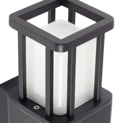 Aplique LED para exterior Lucande Dakil, negro, aluminio