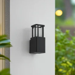 Aplique LED para exterior Lucande Dakil, negro, aluminio