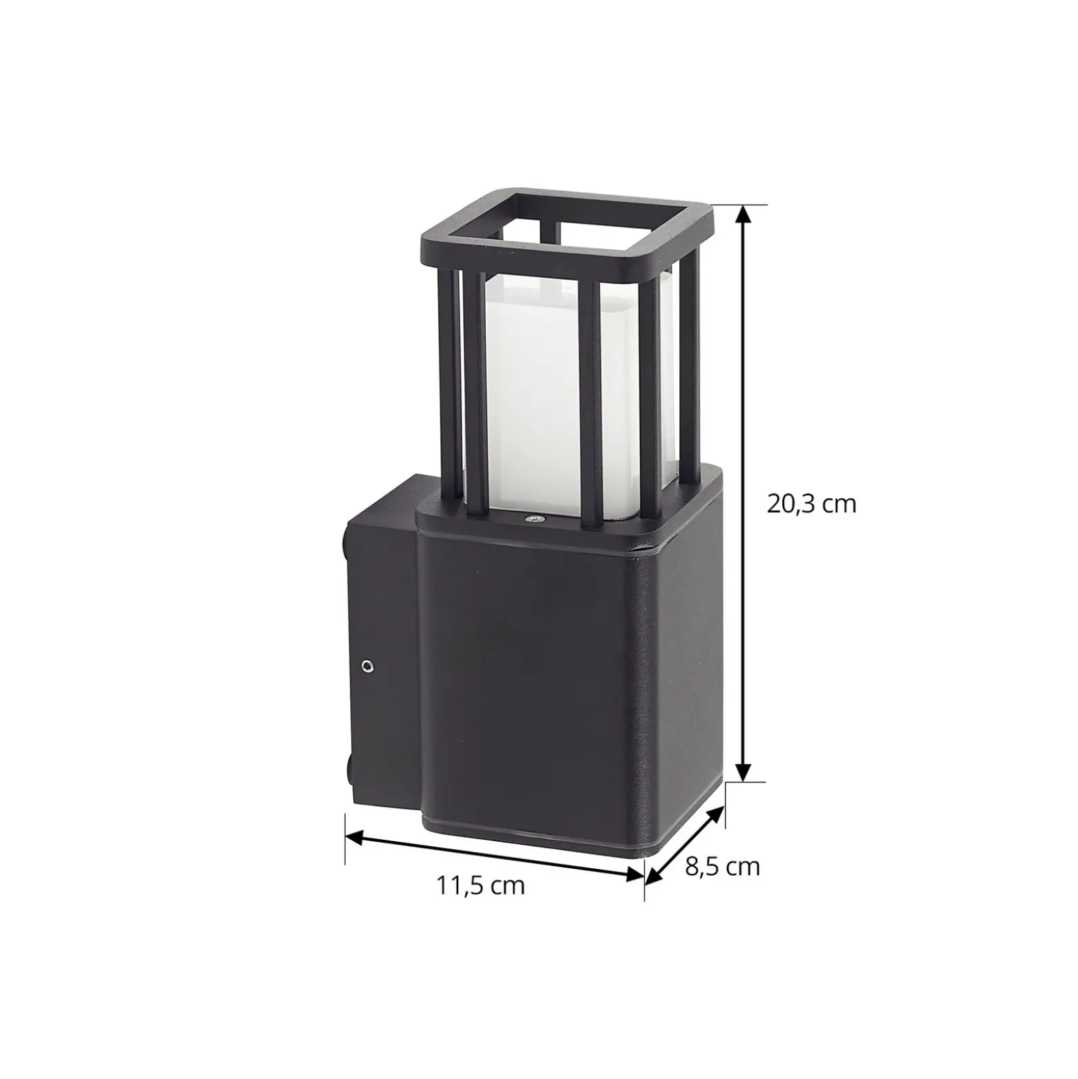 Aplique LED para exterior Lucande Dakil, negro, aluminio