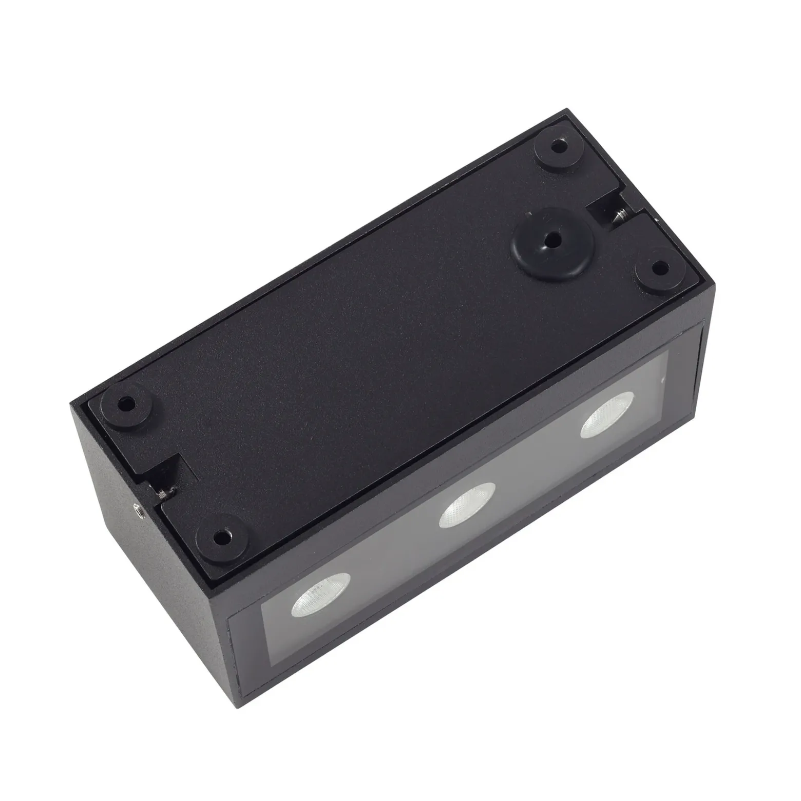 Aplique LED para exterior Lucande Selim, longitud 15,3 cm, negro