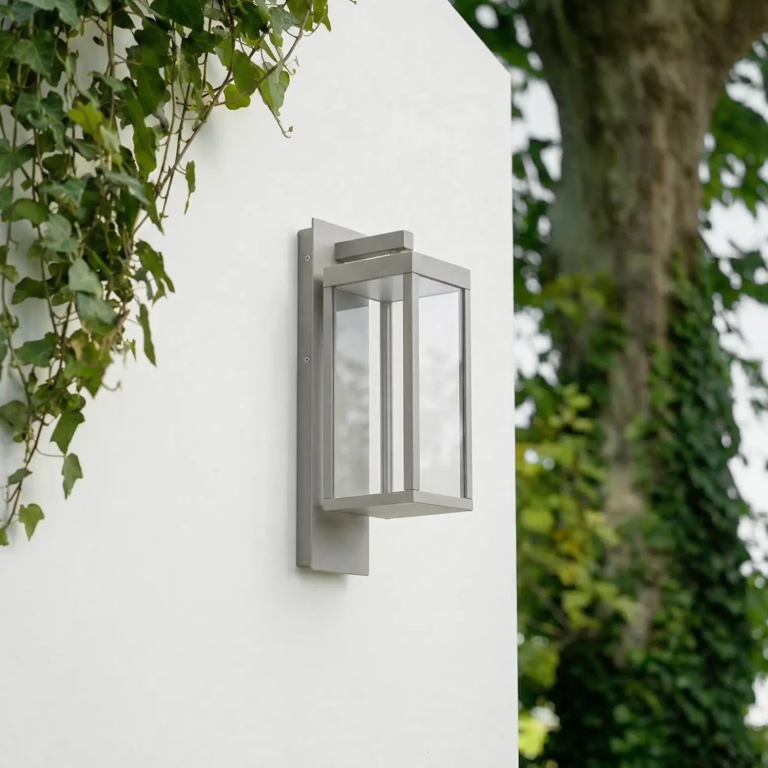 Aplique LED para exterior Lucande Ferdinand, gris piedra, IP54
