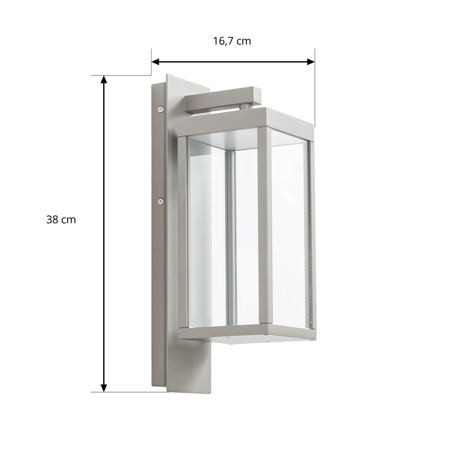 Aplique LED para exterior Lucande Ferdinand, gris piedra, IP54