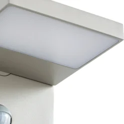 Aplique LED para exterior Lucande Silvan, gris piedra, con sensor, IP54