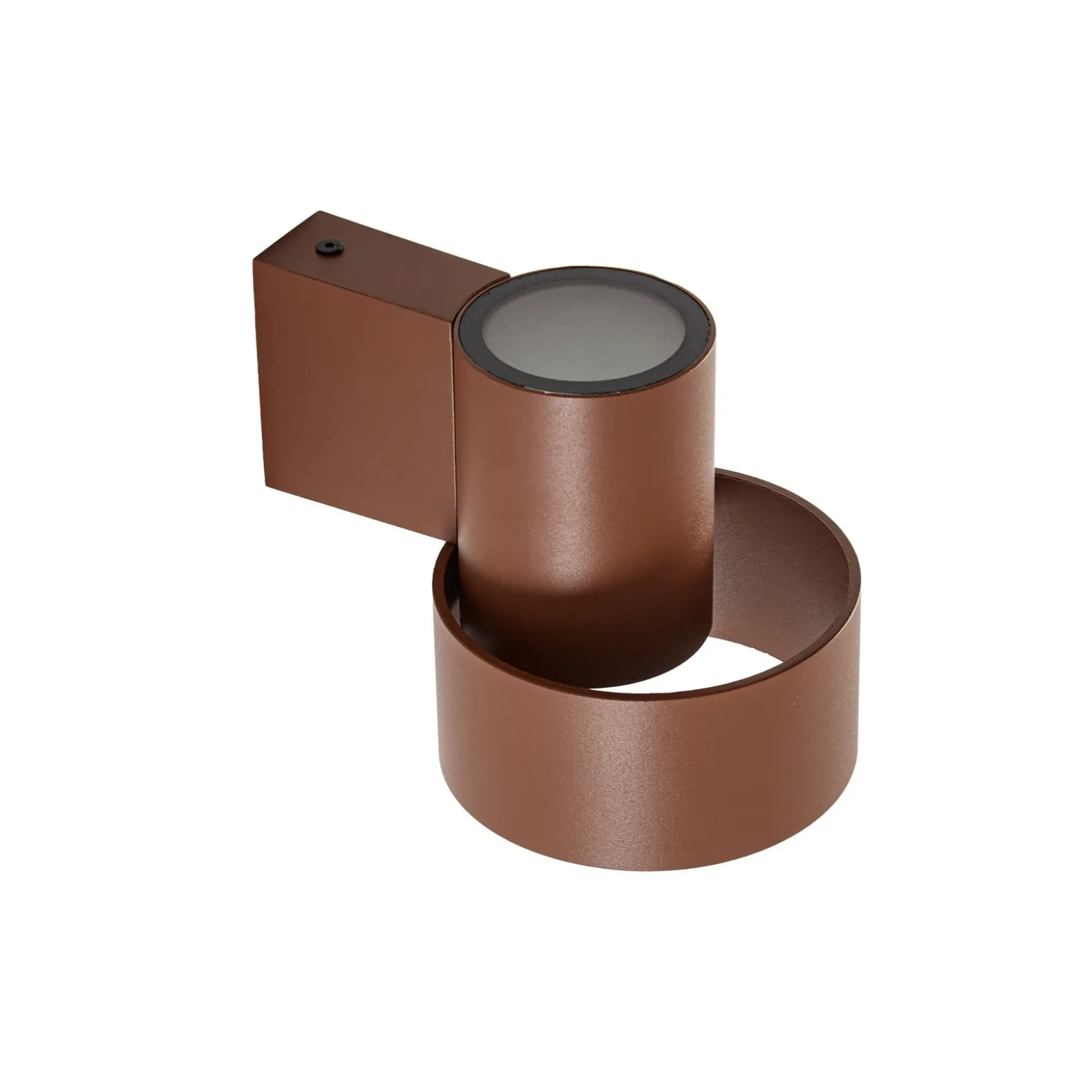 Aplique LED para exterior Lucande Elune, marrón, IP44, luz hacia arriba/hacia