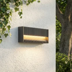 Aplique LED para exterior Lucande Tavion, 25 cm, antracita, IP65